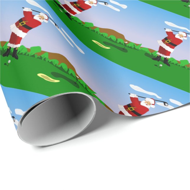 Santa som leker Golf Presentpapper (Rullad Hörn)