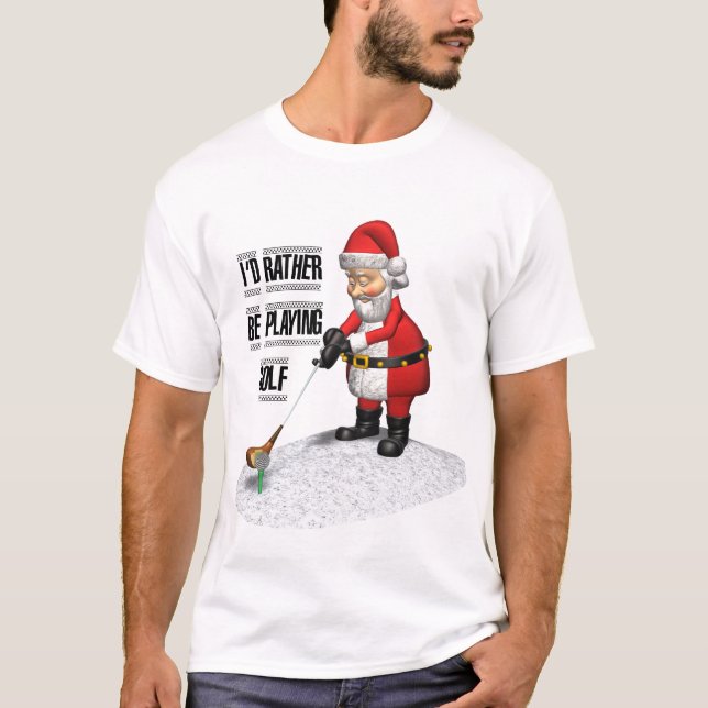 SANTA SOM LEKER GOLF T-SHIRT (Framsida)