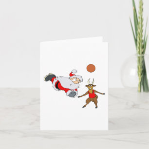 santa som leker volleyboll helgkort