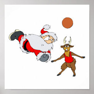 santa som leker volleyboll poster