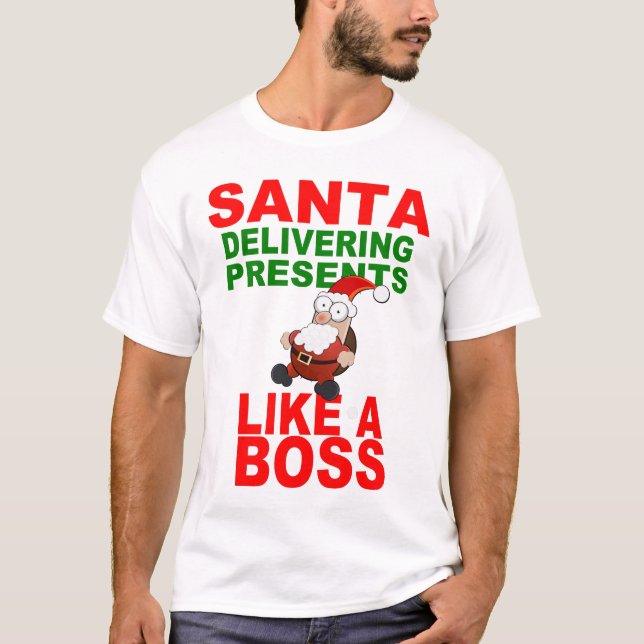 SANTA SOM LEVERERAR PRESENTER T-SHIRT (Framsida)
