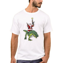 Santa som rider en T-Rex