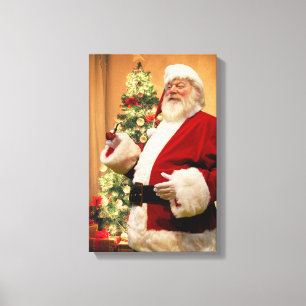 Santa som röker en leda i rörkanvastryck canvastryck