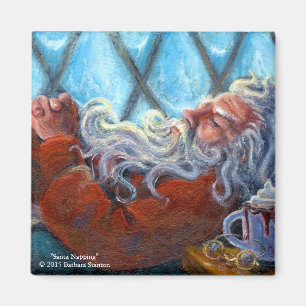 "Santa som ta sig en tupplur" magneten Magnet
