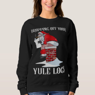Santa som tappar av Yule, loggar den roliga T Shirt