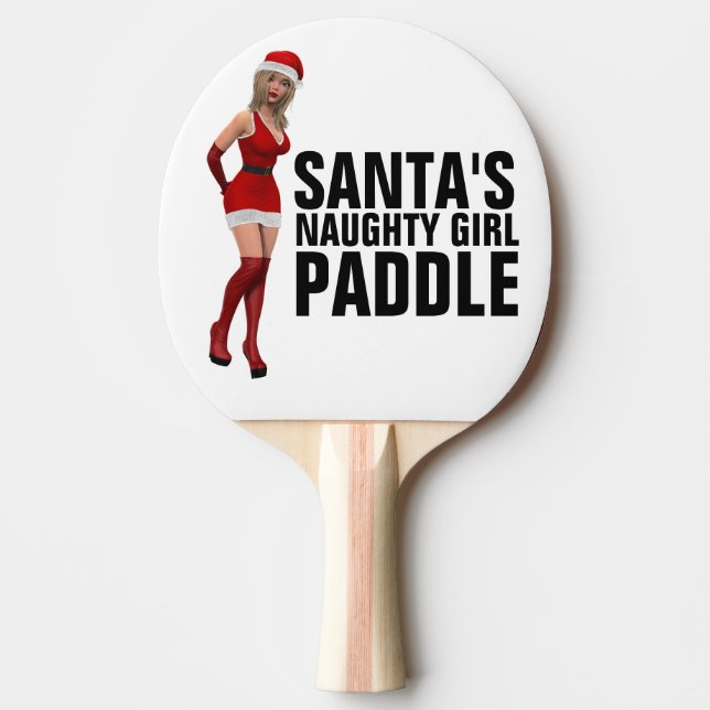 SANTA SPANKS NAUGHTY GIRL PADDLES FOR CHRISTMAS PINGISRACKET (Framsidan)