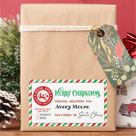 Santa Speciell Delivery North Pole julgåva Rektangulärt Klistermärke