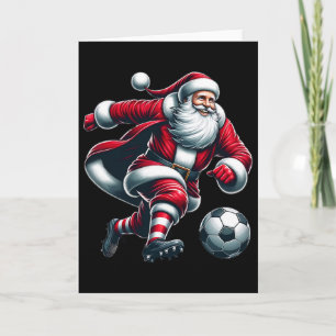 Santa spelar fotboll sport jul kvinnor män barn kort
