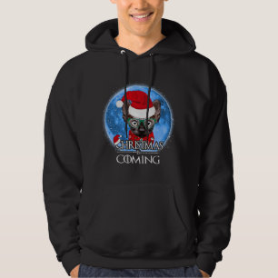 Santa Sphynx Cat God jul kommer att bli lustigt X Hoodie