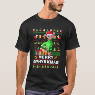 Santa Sphynxmas Sphynx Cat Lover Ugly Sweater Chri T Shirt