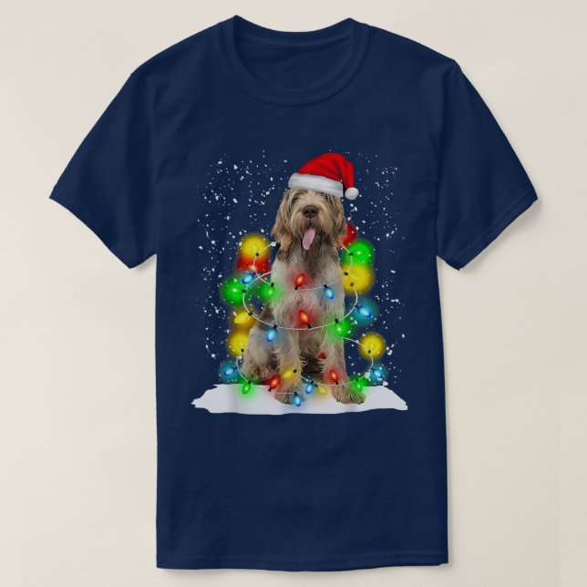 Santa Spinone Italiano jul Light Pajama Hund T Shirt (Design framsida)