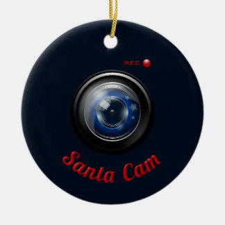 Santa spionkamera julgransprydnad keramik