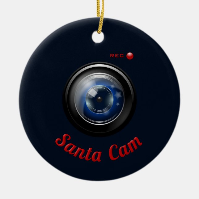 Santa spionkamera julgransprydnad keramik (Framsidan)
