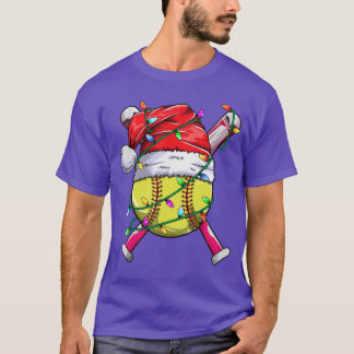 Santa Sport Design Kvinnor Flickor Jul Softboll T Shirt