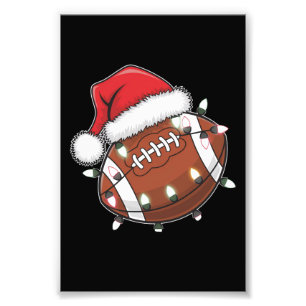 Santa Sport Jul Amerikansk Fotboll Älskare Fototryck