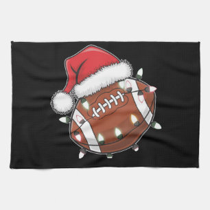 Santa Sport Jul Amerikansk Fotboll Älskare Kökshandduk