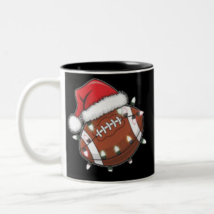 Santa Sport Jul Amerikansk Fotboll Älskare Två-Tonad Mugg