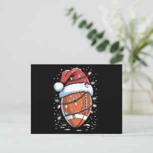 Santa Sport Jul Amerikansk Fotbollsspelare  Helg Vykort