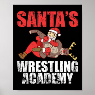 Santa Sport Wrestling Ring Fight Kvävning Kran Des Poster