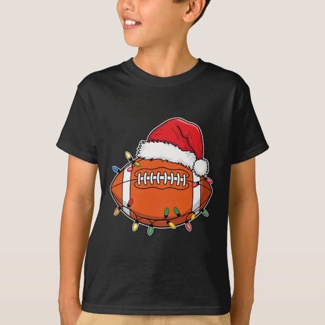 Santa Sports Design För manar Boys-jul-fotboll T Shirt (Framsida)