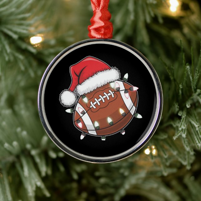 Santa Sports-jul-amerikanska fotbollsmatchen Älska Julgransprydnad Metall (Träd)