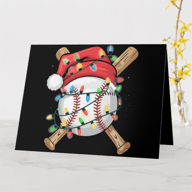 Santa Sports jul Baseball Player Kort (Gul blomma)