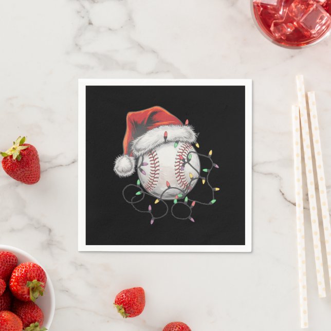 Santa Sports jul Baseball Player Pappersservett (Insitu)