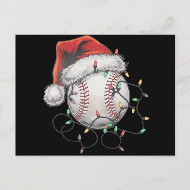 Santa Sports jul Baseball Player Vykort (Framsida)