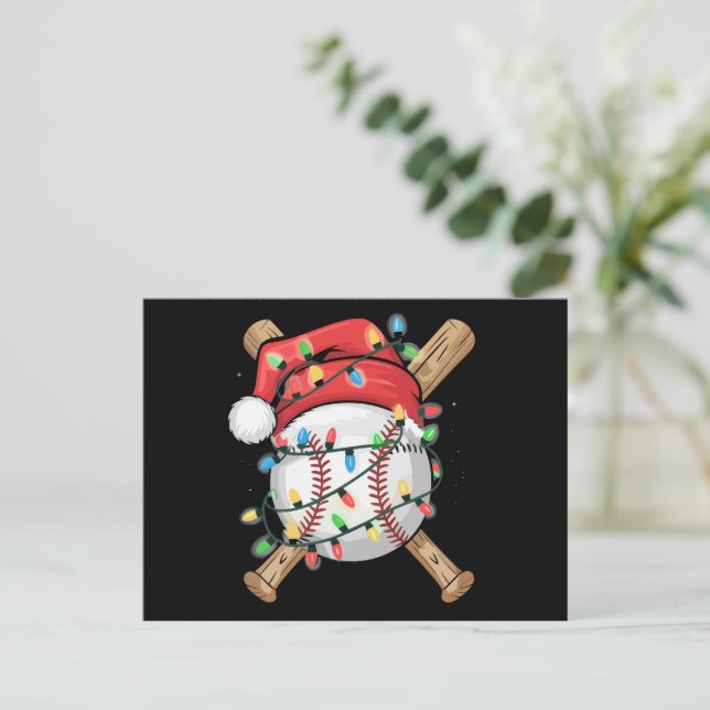 Santa Sports Julbasebollspelare  Helg Vykort (Stående Fram)