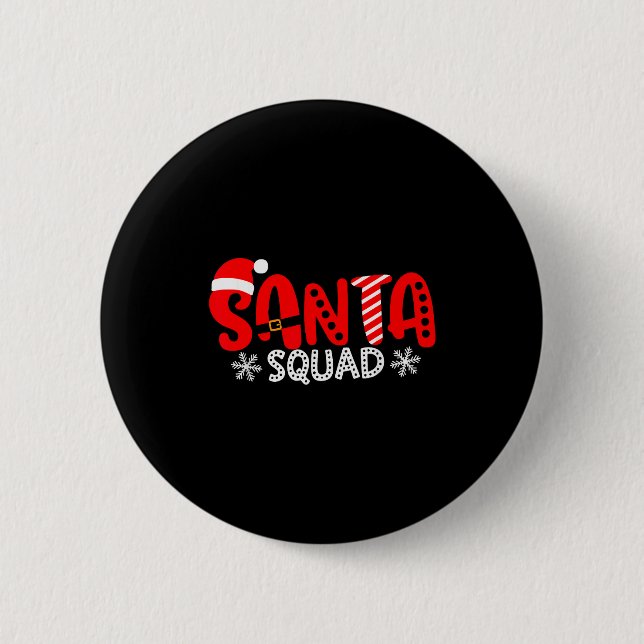 Santa Squad Christmas Team Santa Crew Family Match Knapp (Framsida)
