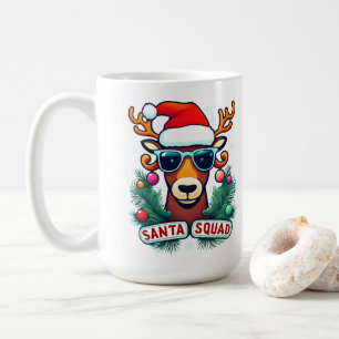 Santa Squad Coola Reindeer med Glass-jul Kaffemugg