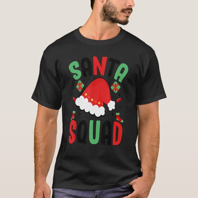 Santa Squad Family Group Matching Christmas Pajama T Shirt (Framsida)