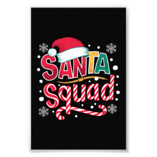 Santa Squad Jul Squad Familj Matchande Santa Besät Fototryck