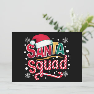 Santa Squad Jul Squad Familj Matchande Santa Besät Julkort