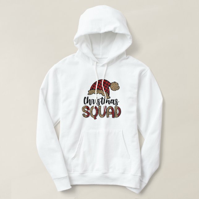 Santa Squad - Julfyrkantsfamiljen Matching Paja Hoodie (Design framsida)