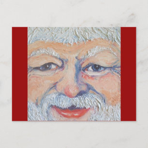 Santa Square Ansikte Helg Vykort