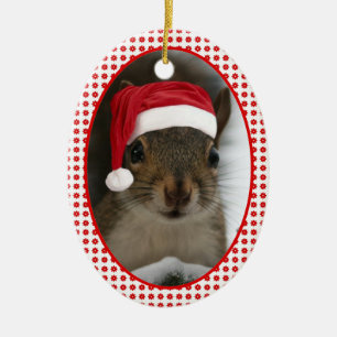Santa Squirrel™ Dated Two-Sideded Julgransprydnad Keramik