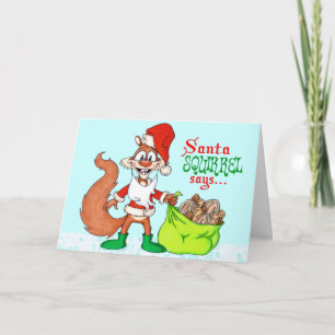 Santa Squirrel Helgkort