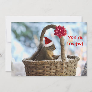 Santa Squirrel i Snö Inbjudningar