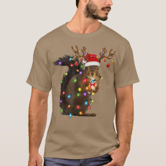 Santa Squirrel jul Light Pajama Matching T Shirt