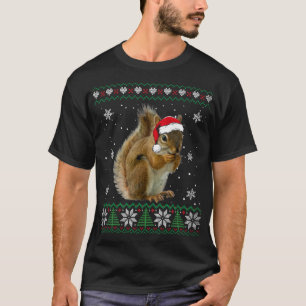 Santa Squirrel Ugly Sweater Animals jul Paja T Shirt