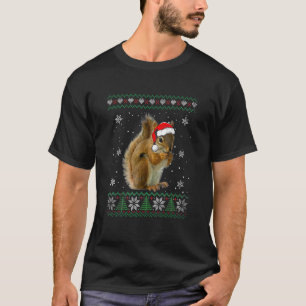 Santa Squirrel Ugly Sweater Animals jul Paja T Shirt
