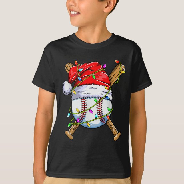 Santa Srts Design För Män Pojkar Jul Baseboll  T Shirt (Framsida)