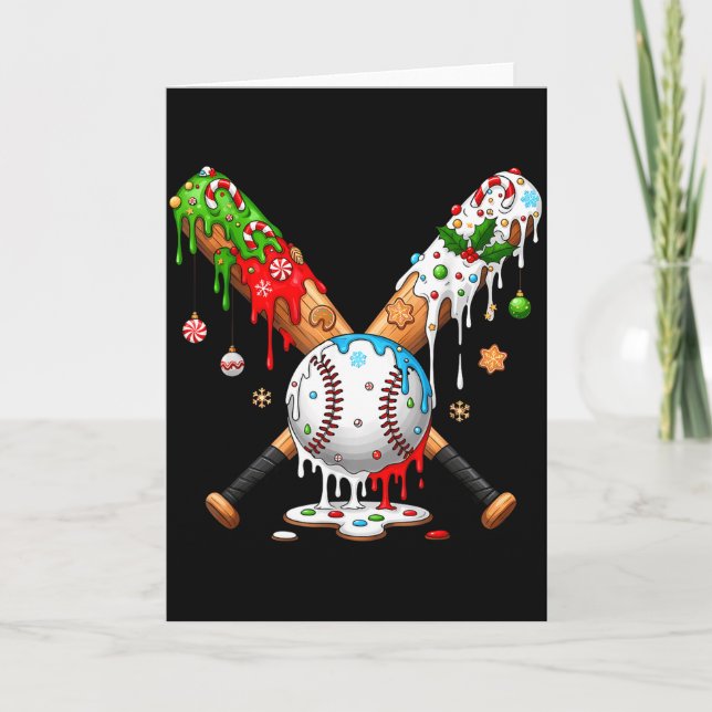 Santa Srts Design For Men Boys Christmas Baseball  Kort (Framsida)