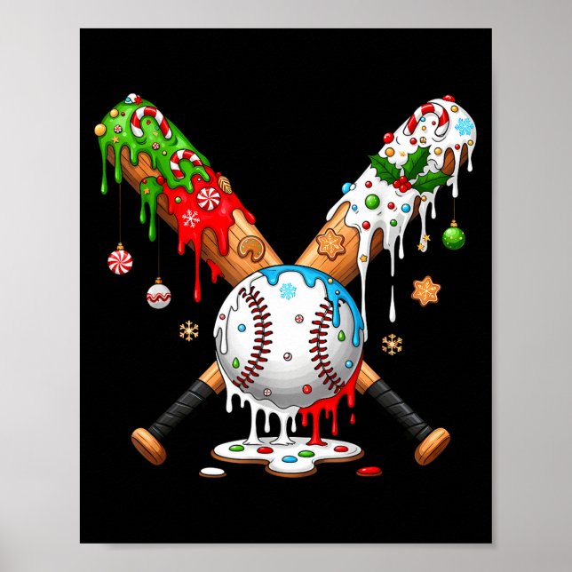 Santa Srts Design For Men Boys Christmas Baseball  Poster (Framsidan)