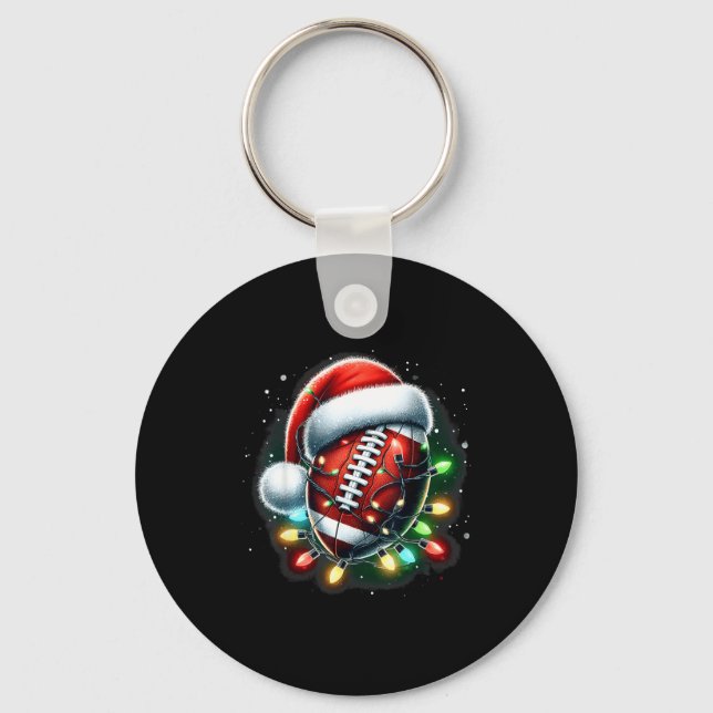 Santa Srts Design For Men Boys Christmas Football  Nyckelring (Framsida)