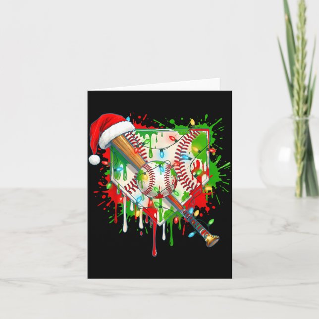 Santa Srts Ice Baseball Christmas Xmas Pajama Kid  Kort (Framsida)