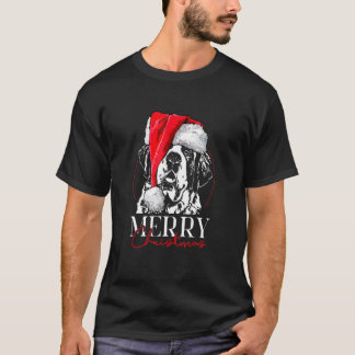 Santa St Bernard God jul hund mamma hund T Shirt