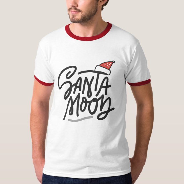 SANTA STÄMNING Kul trendig jul för män T Shirt (Framsida)
