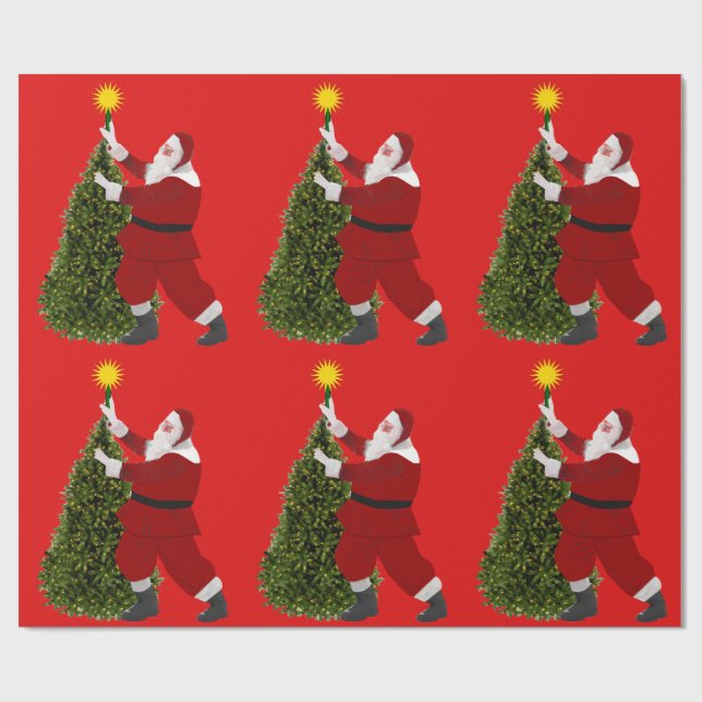 Santa Star’s The Tree Red Wrapping Paper Presentpapper (Platt)